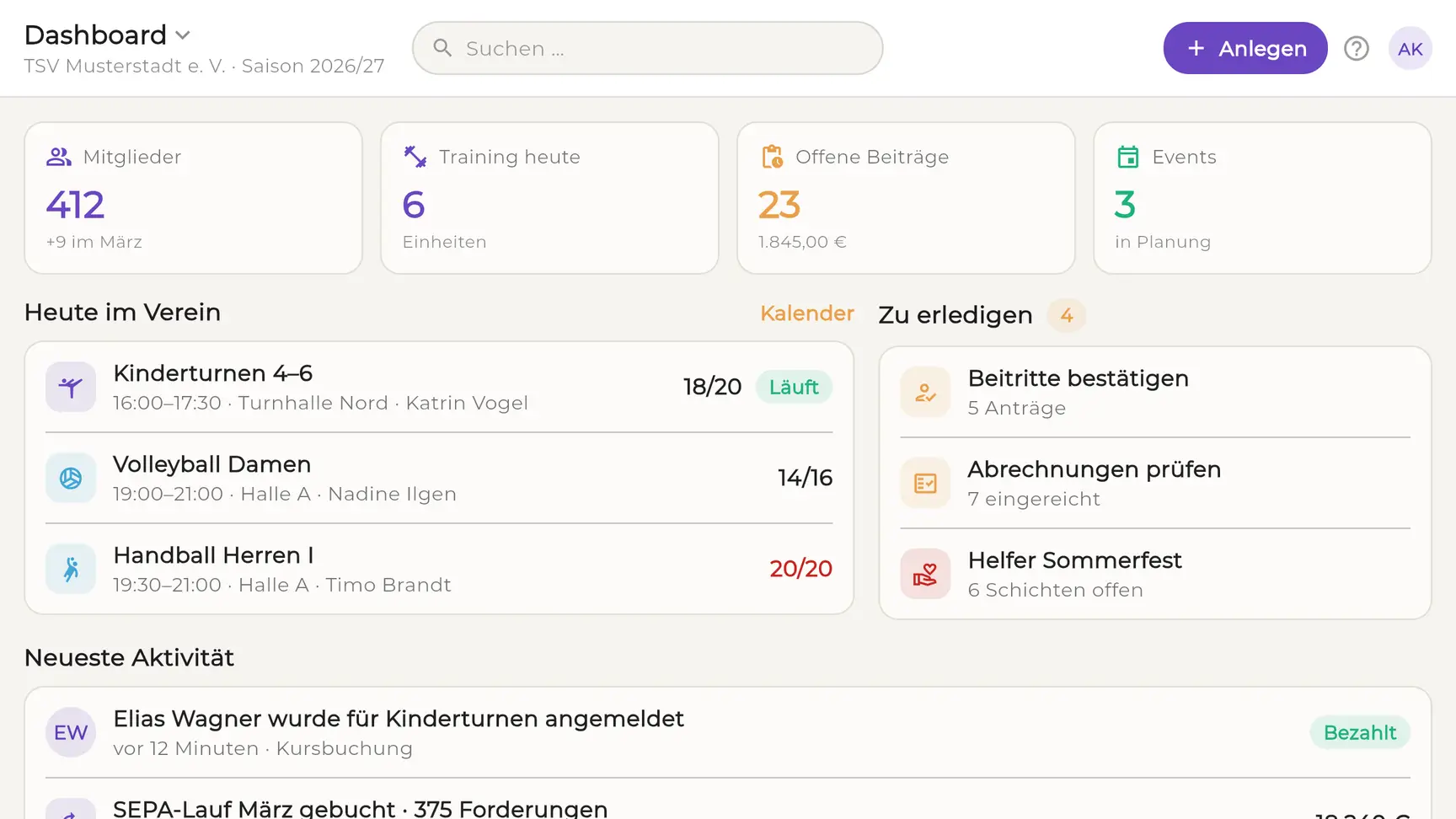 EhrenVision: Das Vereins-Dashboard