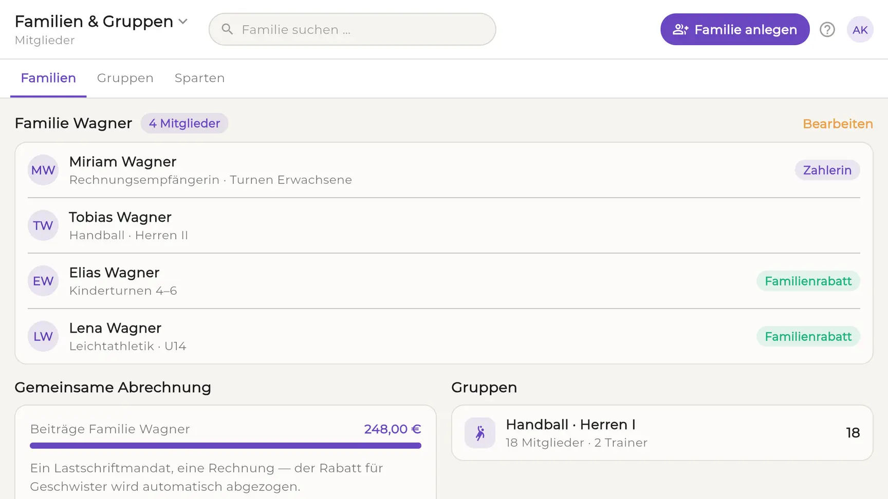 EhrenVision: Die Familie zahlt einmal — und du rechnest nichts