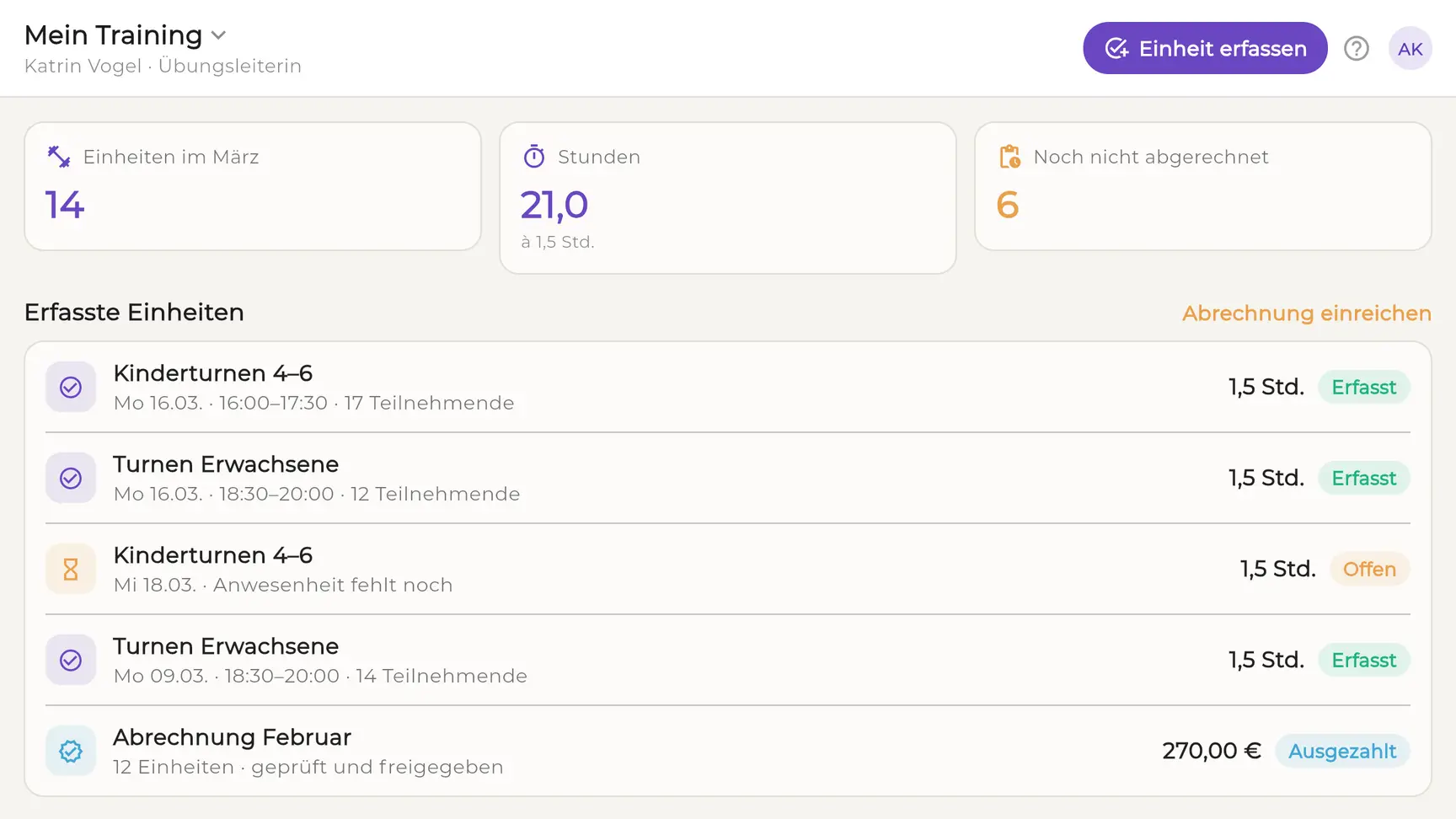 EhrenVision: trainer_training_overview